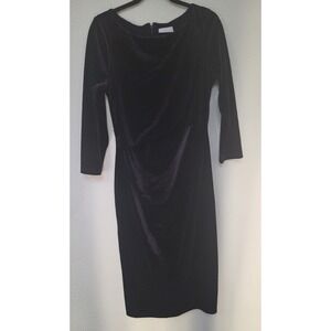 Seraphine Luxe Midi Dress Size 10 Dark Purple Velvet Long Sleeve Round Neck Gown
